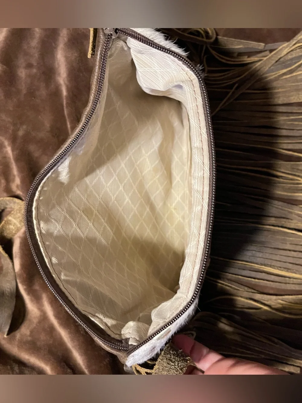 Western cowhide / leather patch purse